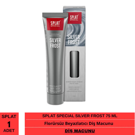 Splat Special Silver Frost Aktif Gümüş Beyazlatıcı Jel Florürsüz Diş Macunu 75 Ml