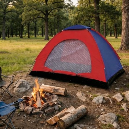 6 Kişilik Manuel Kurulum Kamp Çadırı – Aile, Doğa, Piknik ve Outdoor Kamp Çadırı 220x250x150 cm (4604)