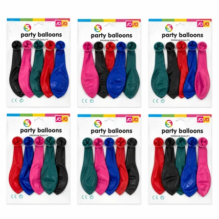 30 PAKET - 5PCS ORTA BOY RENKLİ - 30CM PARTY BALON TOPTAMDA 150 ADET BALON (4604)