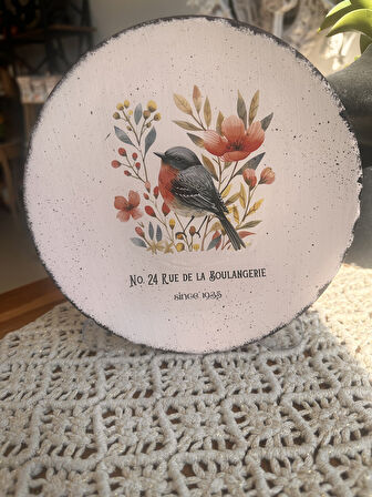 Kuş Desenli 18 cm Duvar Tabağı