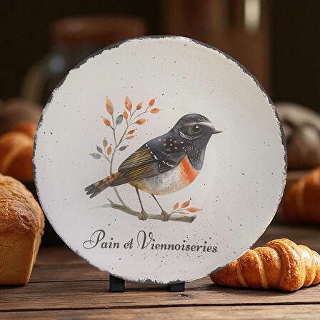 Kuş Desenli 18 cm Duvar Tabağı