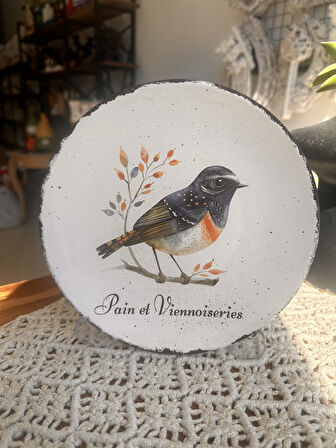 Kuş Desenli 18 cm Duvar Tabağı