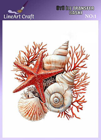 Mercan Desen N: 1 Kumaş Transfer Kağıdı 20*20