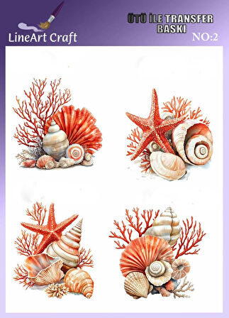 Mercan Desen N: 2 Kumaş Transfer Kağıdı 20*20