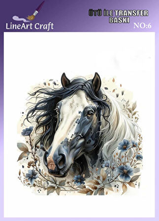 At Desen N: 6 Kumaş Transfer Kağıdı 20*20