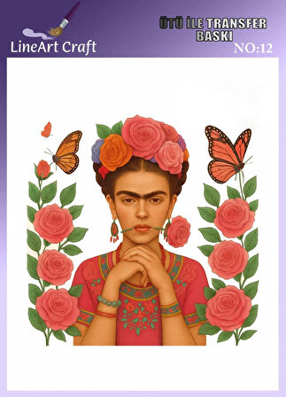 Kadın Portre Desen N: 12 Kumaş Transfer Kağıdı 20*20