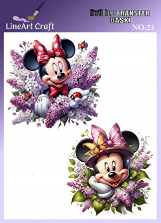 Çizgi Film Karakter Desen N: 23 Kumaş Transfer Kağıdı 20*20