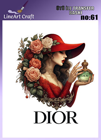 Kadın Portre, Marka Desen N: 61 Kumaş Transfer Kağıdı 20*20