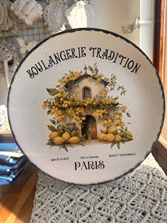 Limon Desenli 30 cm Çapında Duvar Tabağı