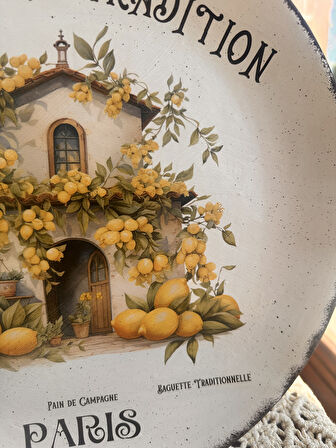 Limon Desenli 30 cm Çapında Duvar Tabağı