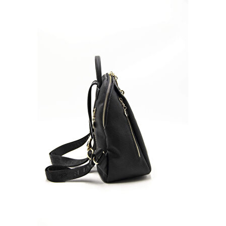 Silver Polo  Kadın  1123-46055 SILVER POLO SIRT ÇANTASI M86 SİYAH-MAT SİYAH-PLATİN