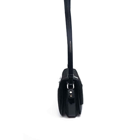 Silver Polo  Kadın Çapraz Çanta 784-46060 SILVER POLO ÇAPRAZ BAYAN ÇANTASI M158 SİYAH-RUGAN SİYAH