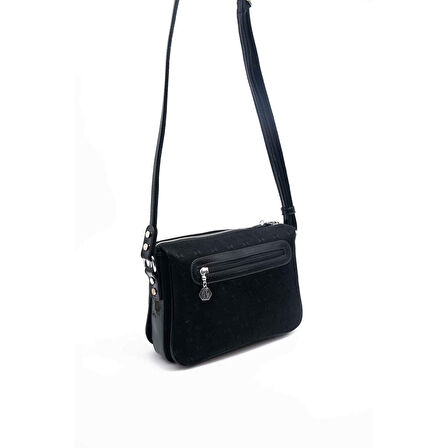 Silver Polo  Kadın Çapraz Çanta 784-46060 SILVER POLO ÇAPRAZ BAYAN ÇANTASI M158 SİYAH-RUGAN SİYAH