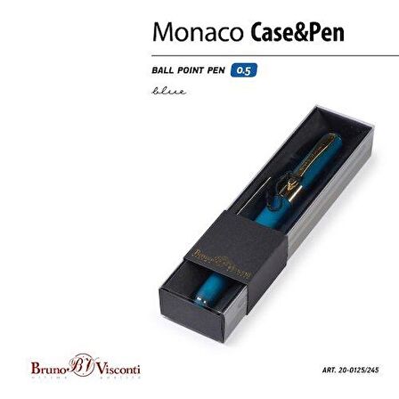 20-0125/245 MONACO Tükenmez Kalem , 0,5 MM, MAVİ (PETROL YEŞİL GÖVDE, SİYAH KUTU)