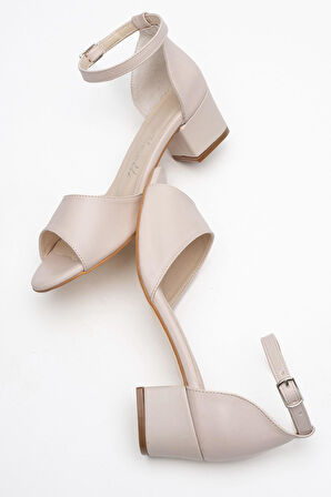 Kadın Beyaz Kısa Topuklu Rahat Abiye Ayakkabı