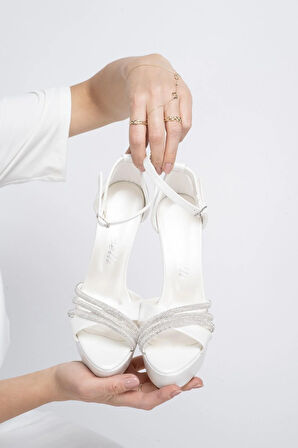 Kadın Taşlı Yüksek Topuk Platform Abiye Ayakkabı