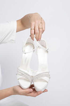 Kadın Taşlı Yüksek Topuk Platform Abiye Ayakkabı