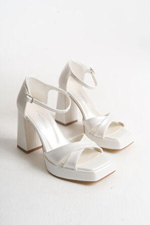 Kadın Köşeli Platform Özel Üretim Rahatlık Garantili Abiye Gelinlik Ayakkabısı