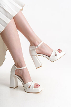 Kadın Köşeli Platform Özel Üretim Rahatlık Garantili Abiye Gelinlik Ayakkabısı