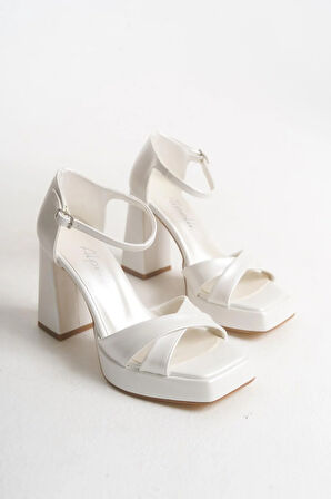 Kadın Köşeli Platform Özel Üretim Rahatlık Garantili Abiye Gelinlik Ayakkabısı