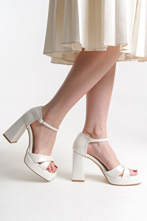 Kadın Köşeli Platform Özel Üretim Rahatlık Garantili Abiye Gelinlik Ayakkabısı