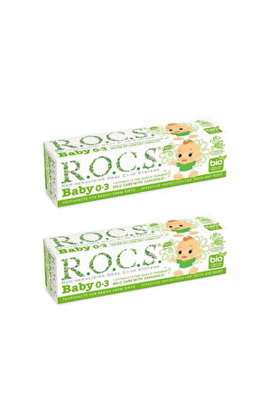 Rocs Baby 0-3 Yaş Diş Macunu Florürsüz (yutulabilir) – Papatya Özlü 35ml (2'li)