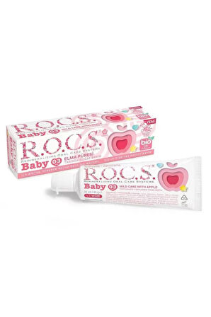 ROCS Baby  0-3 Yaş Diş Macunu Florürsüz (Yutulabilir) - Elma Püresi 35ml