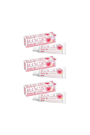 R.o.c.s. Rocs 0-3 Yaş Elma Püresi Tadında Florürsüz Diş Macunu 35ml (3 Adet)