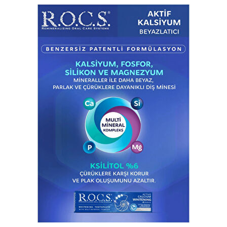 R.o.c.s. Aktif Kalsiyum Beyazlatıcı Diş Macunu 94gr