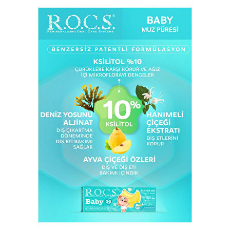 R.o.c.s. Baby 0-3 Yaş Muz Püresi Tadında Florürsüz Diş Macunu 45gr