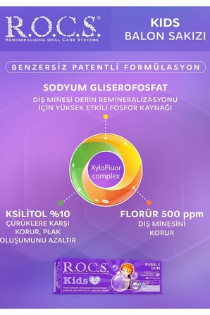 Rocs Kids Balon Sakızı Diş Macunu 4-7 Yaş 35 Ml