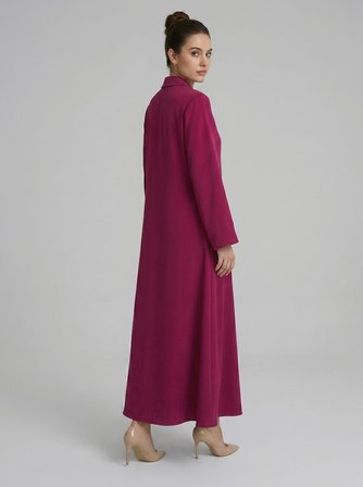 Kırmızı Kadın Kruvaze Kapama Bağlamalı Maxi Kimono Elbise