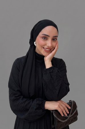 Kadın Kırışık Efektli Pelerin Yaka Detaylı Balon Kollu Şık Tesettür Alt Üst Takım - Komple Astarlı