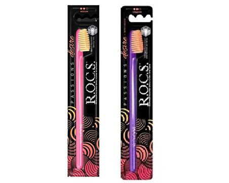 Rocs Passions Diş Fırçası Desire -2 ADET (Mor Sap - Pembe Sap)