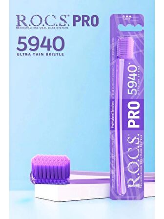 Rocs Pro 5940 Sensitive Ultrathin Bristle Diş Fırçası Soft Mor