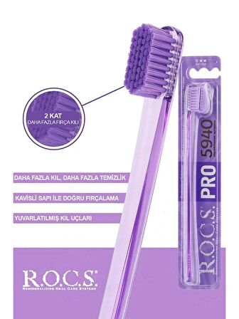 Rocs Pro 5940 Sensitive Ultrathin Bristle Diş Fırçası Soft Mor