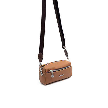 Silver Polo  Kadın Çapraz Çanta 1142-46084 SILVER POLO ÇAPRAZ BAYAN ÇANTASI M86 KARAMEL-MAT KAHVE