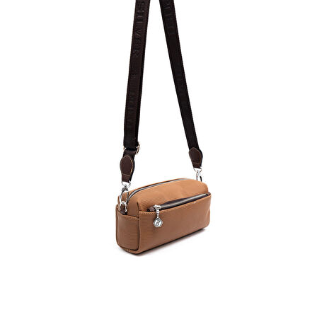 Silver Polo  Kadın Çapraz Çanta 1142-46084 SILVER POLO ÇAPRAZ BAYAN ÇANTASI M86 KARAMEL-MAT KAHVE