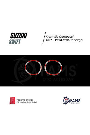 Suzuki Swift 2017-2023 Krom Sis Çerçevesi 2 Parça Paslanmaz Çelik