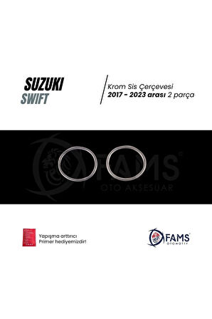 Suzuki Swift 2017-2023 Krom Sis Çerçevesi 2 Parça Paslanmaz Çelik