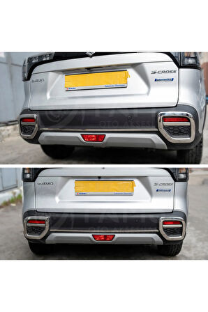 Suzuki S-cross Krom Arka Tampon Uyumlu Reflektör 2022 Üzeri 5 Prç. P.çelik