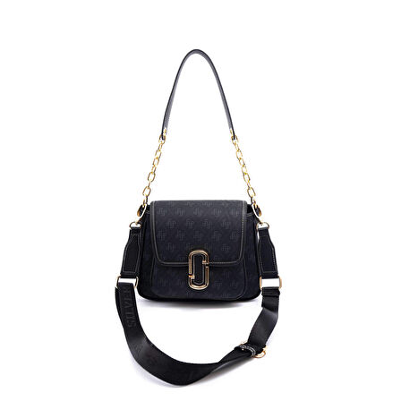 Silver Polo  Kadın Çapraz Çanta 1147-46101 SILVER POLO ÇAPRAZ BAYAN ÇANTASI M178 SİYAH-MAT SİYAH