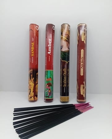 Tedisanat Çubuk Tütsü 80 Adet (4 Paket) Odunsu Kokular  Sandal-Amber-Ud-Palosanto
