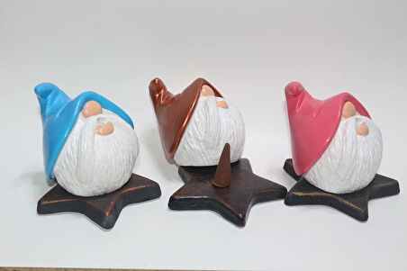 Tedi Sanat Gnome Cüce Dekoratif Konik Tütsülük Buhurdanlık
