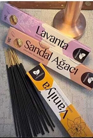 Tedi Sanat Çubuk Tütsü 60 Adet -- 3 Paket (Lavanta-Sandal- Vanilya)