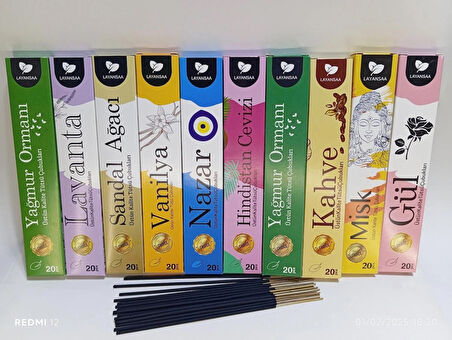 Tedi Sanat Çubuk Tütsü 200 Adet (10 Lu Paket Karışık Aroma) Layansaa