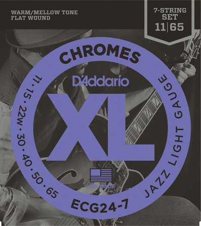 DADDARIO ECG24-7 ELEKTRO GİTAR TELİ, 7 TELLİ, CHROMES, 11-65, JAZZ