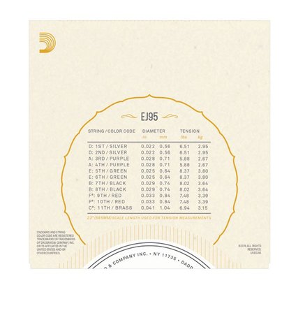 DADDARIO EJ95 UD TEL SET SİLVERPLATED WOUND