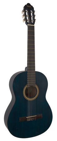 VALENCIA VC204TBU KLASİK GİTAR, SCALE 4/4,ŞEFFAF MAVİ MAT, KAPAK