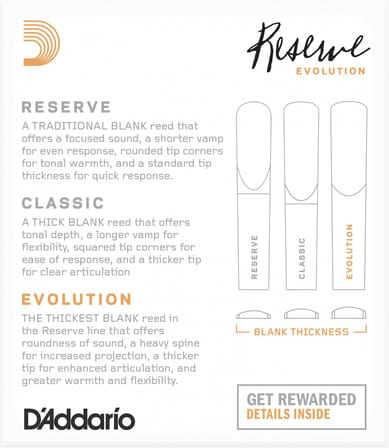 D'ADDARIO WOODWINDS DCE1025 Bb KLARNET KAMIŞI NO: 2.5 (1O'LU KUTU)